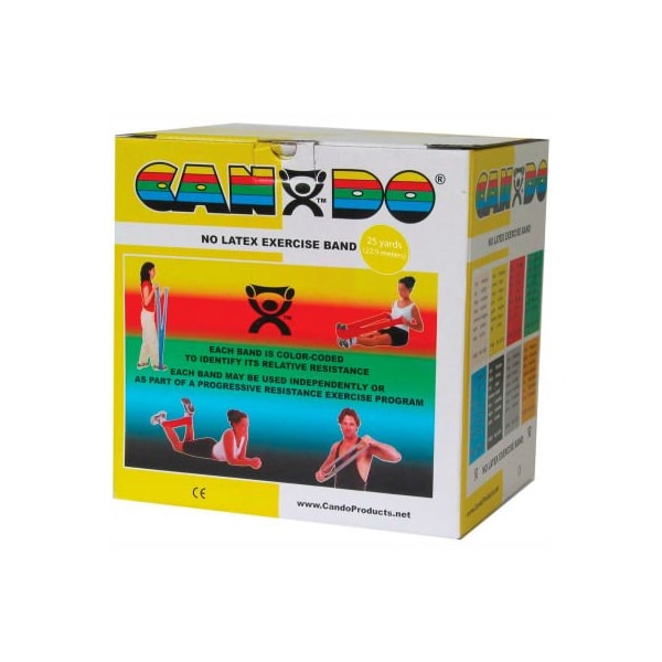 CanDo Latex-Free Exercise Band, Yellow, 25 Yard Roll, 1 Roll/Box